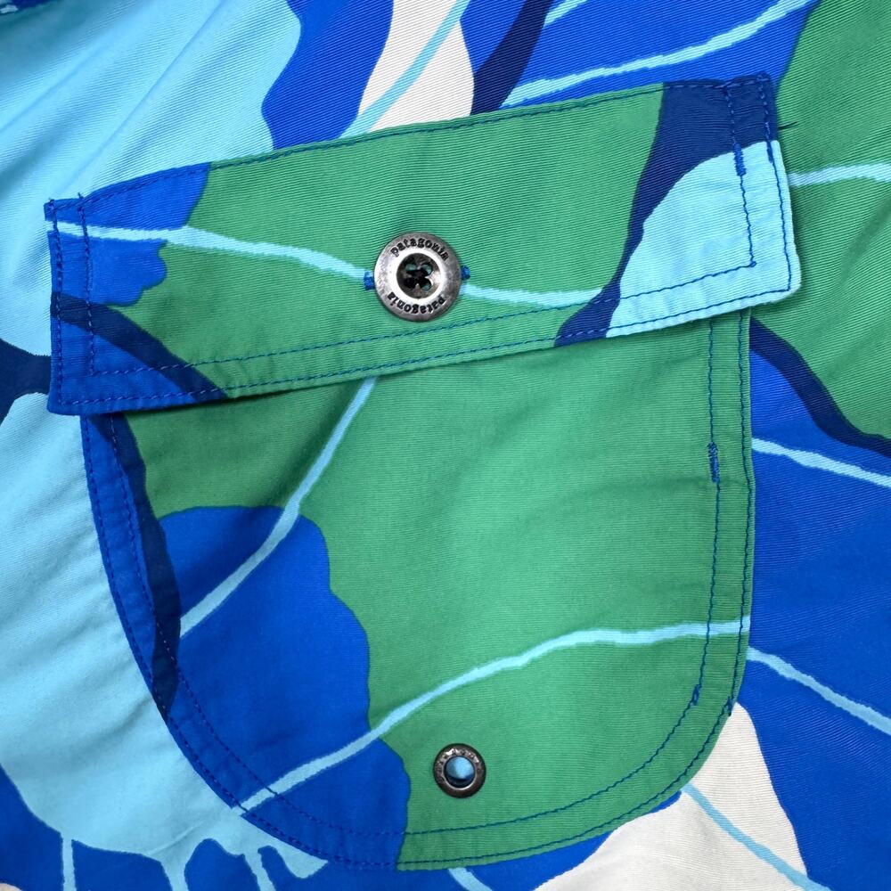 Patagonia Womens Tropicl Board Shorts Size 14 Beach Summer Orchid Bali Blue - Picture 6 of 7
